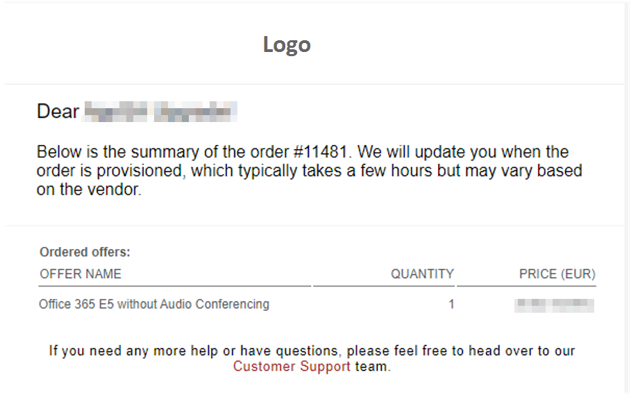 Order Notifications - Order provisioning timeline disclaimer ...